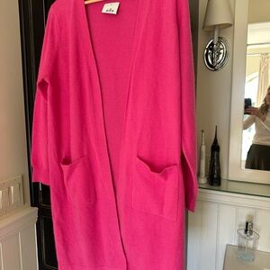 Papago Vibrant Pink Open-Front cashmere  Cardigan